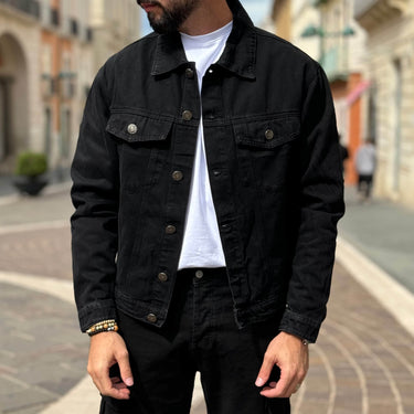 Giacca di jeans nera cropped - FLAG STORE